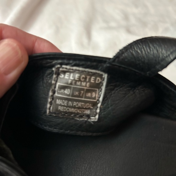 NWT SELECTED FEMME Nollie Chunky Sandals Leather Platform Black 40 US 9 - Picture 11 of 14